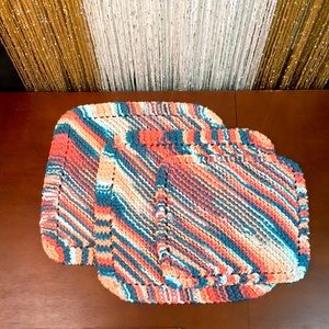 Handmade Organic Cotton Washcloth Trio